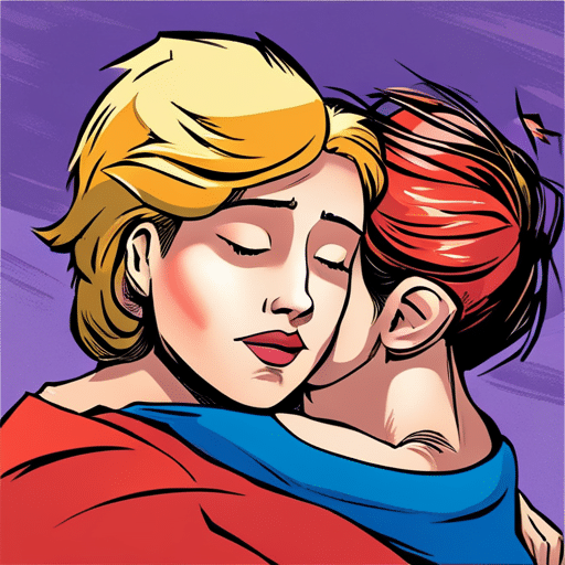 An image of a girl with closed eyes, resting peacefully on a person's shoulder