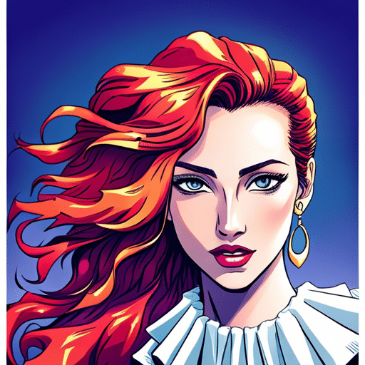 An image of a young woman with long, flowing hair and a delicate nose ring