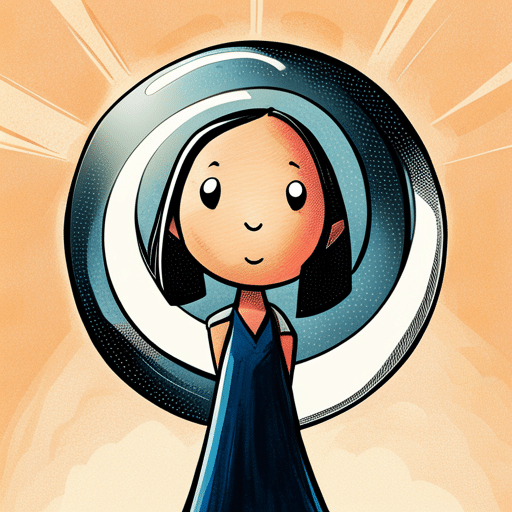 An image of a girl standing confidently with outstretched arms, surrounded by a clear bubble