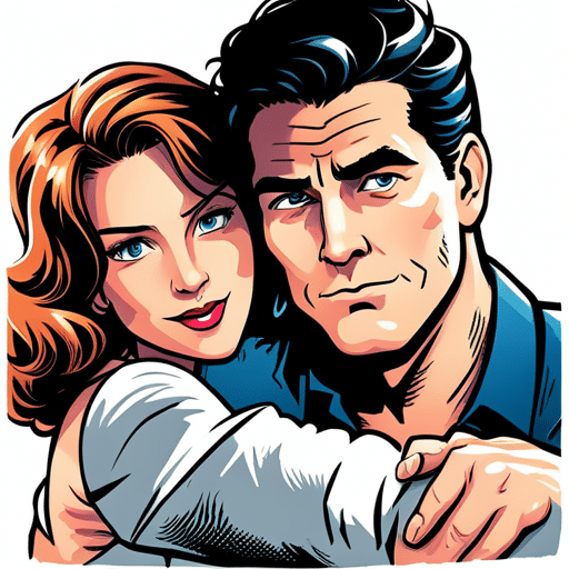 An image of a man and a woman standing side by side, with the man's arm loosely draped around the woman's shoulders in a casual side hug
