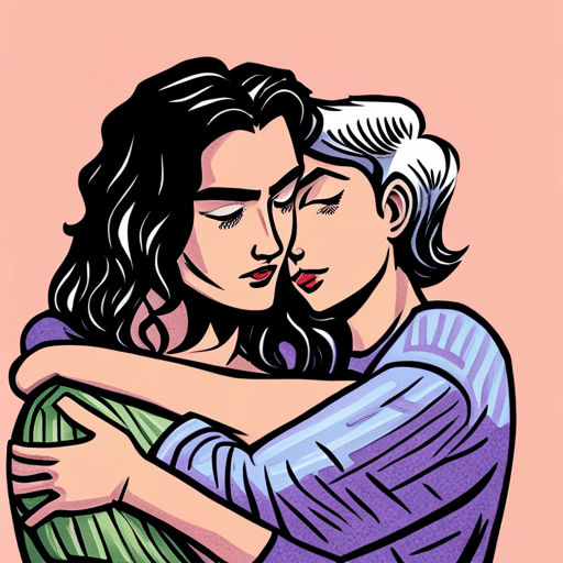 An image of a man and woman embracing