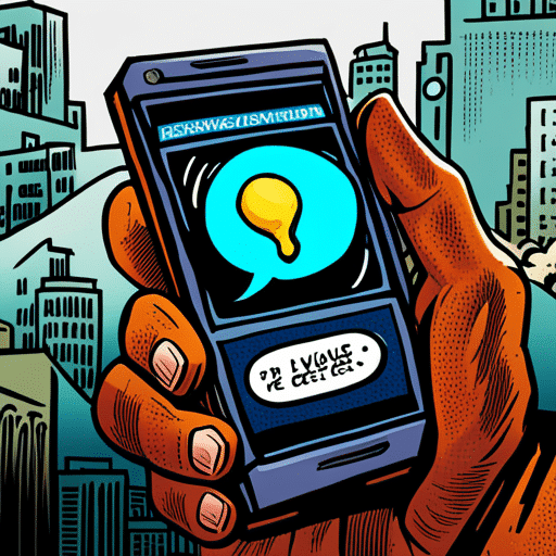 Ate a close-up image of a smartphone screen showing a text conversation