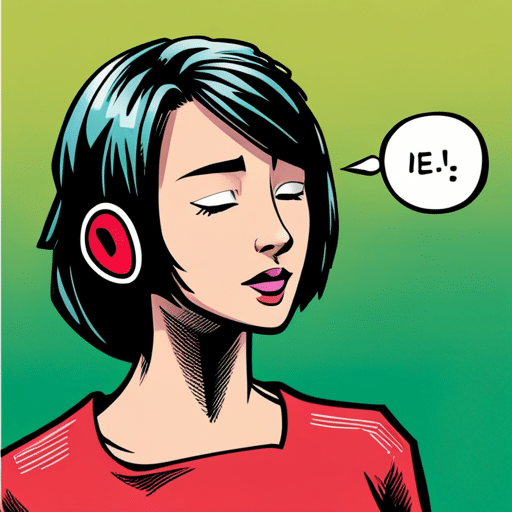 An image of a girl leaning in, making eye contact, nodding, and mirroring the body language of the person she is listening to