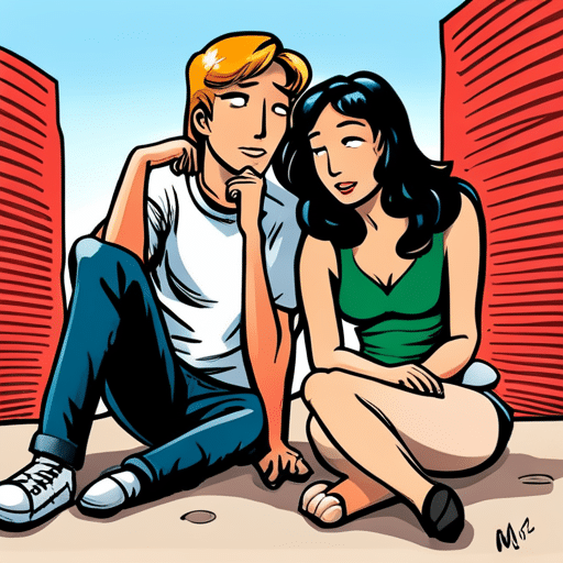 An image depicting a couple sitting together, engaged in an intimate conversation