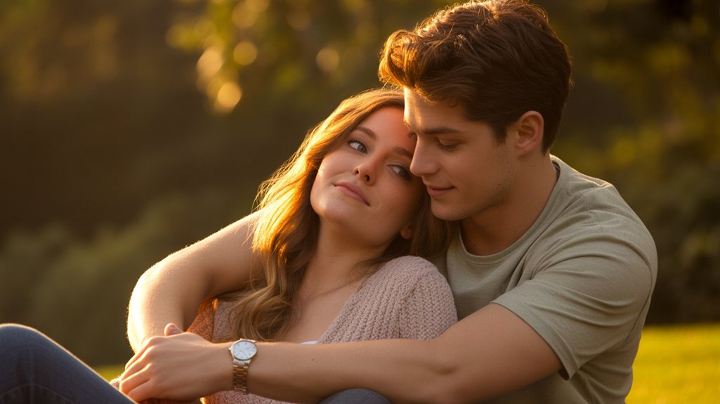 affectionate protective gesture