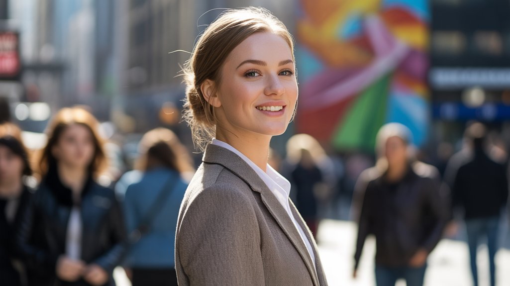 exuding assurance and poise