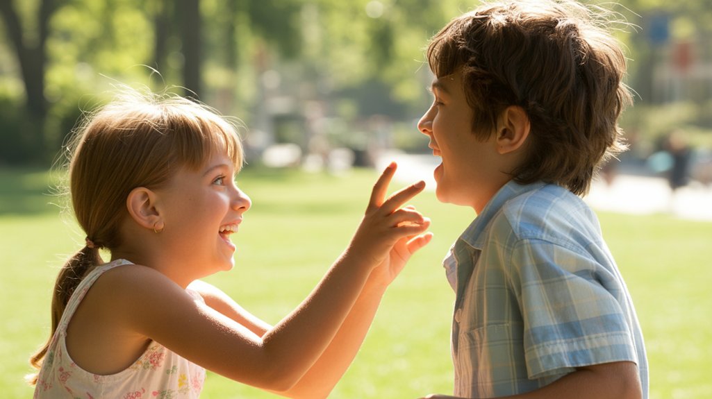 flirtatious playful affection display