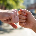 friendly gesture of camaraderie