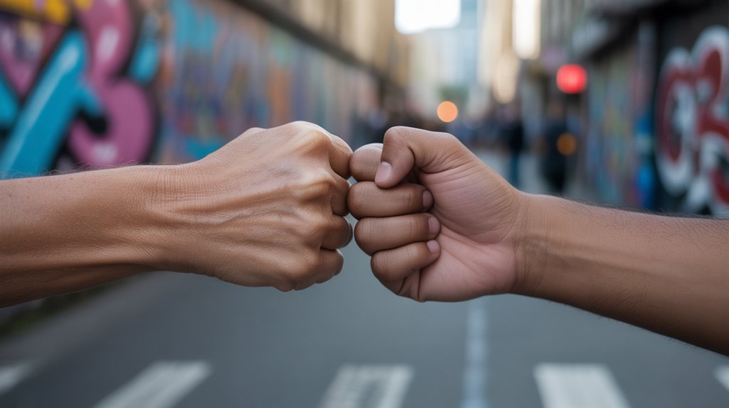 friendly gesture of camaraderie