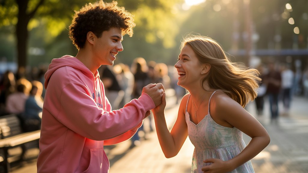 friendly greeting and connection