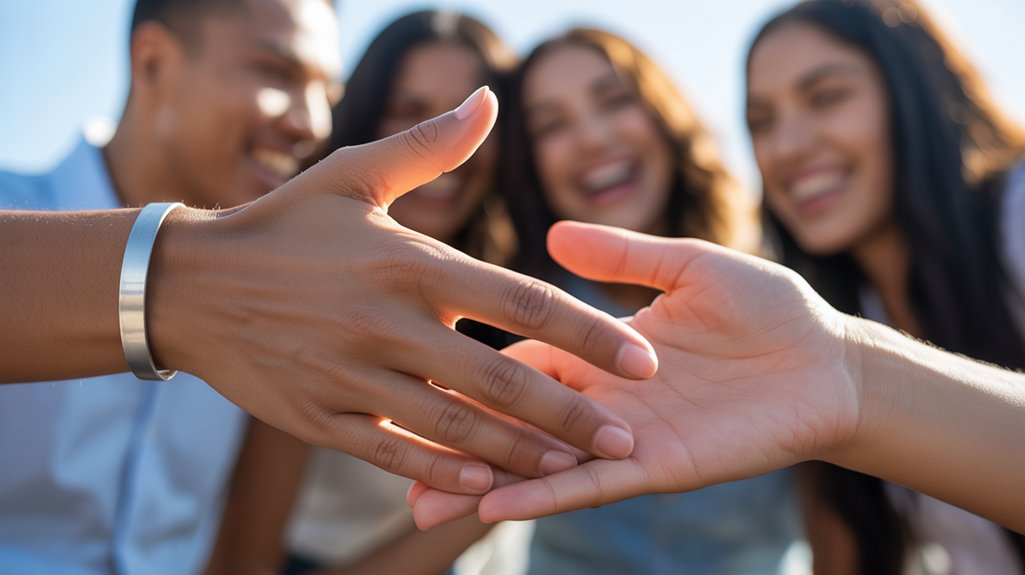 friendly greeting exchange occurs