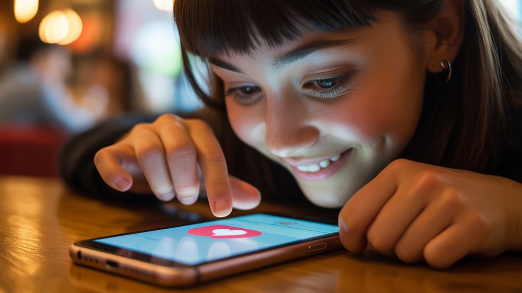 girl shows affection online