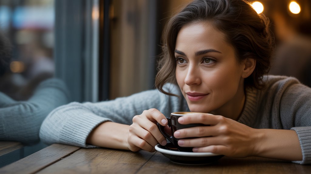 guarded woman shows affection
