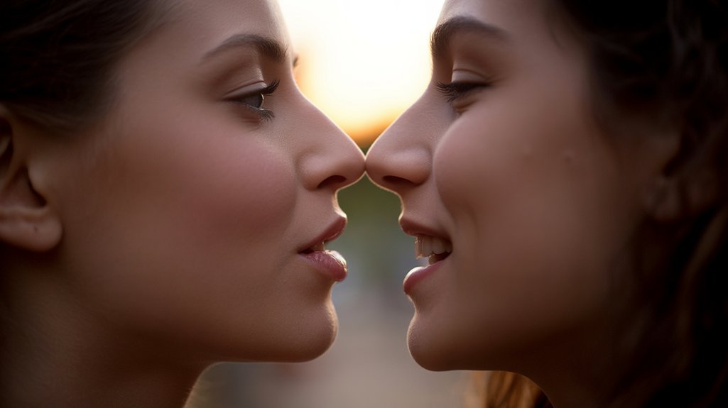 playful intimacy during kissing