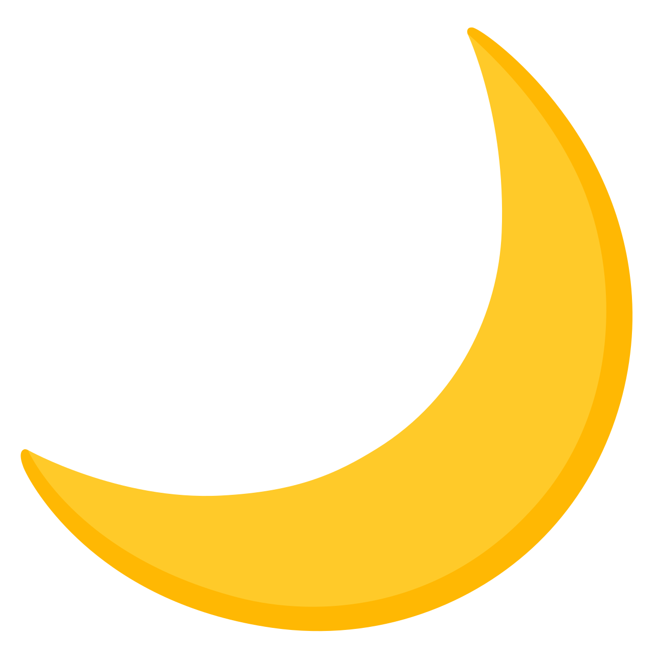 Crescent-moon glyph (U+1F319) as drawn in the Noto Emoji typeface